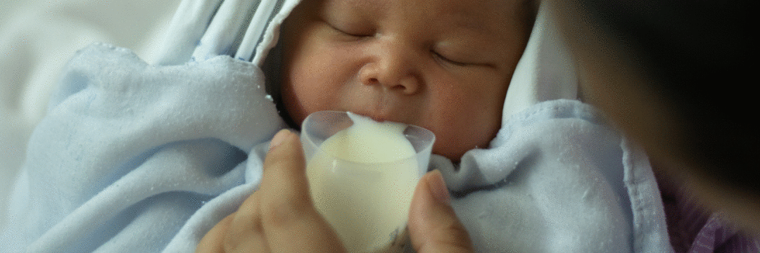 Como dar o leite materno no copinho para o bebê?